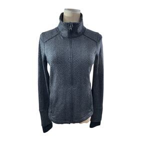 "UNDER‎ ARMOUR" Zip Up Collar Gray Running Jacket Thumb Holes Gym Wear Workout